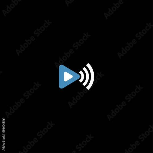 Live Stream Play Button Icon Vector