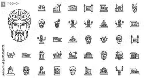 Ancient Greek Mythology Icons: Gods, Temples, and Symbols