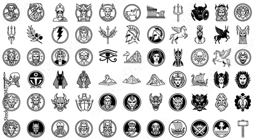 Ancient Mythology Symbols and Icons Collection