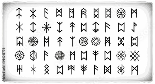 Ancient Norse Runes Alphabet Collection - Elder Futhark Symbols