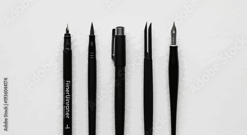Calligraphy and Drawing Tools - Fountain Pen, Markers, Tweezers, Nib Pen Set