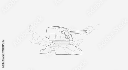 Fortified Cannon Emplacement Illustration - Defensive Weapon System