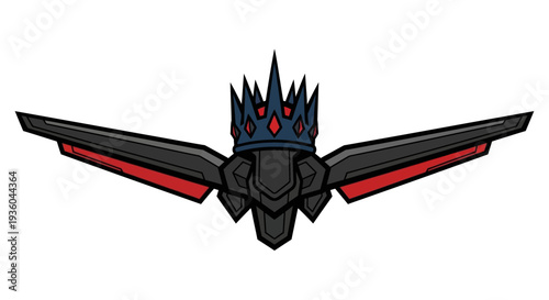 Black Winged Robot Head.