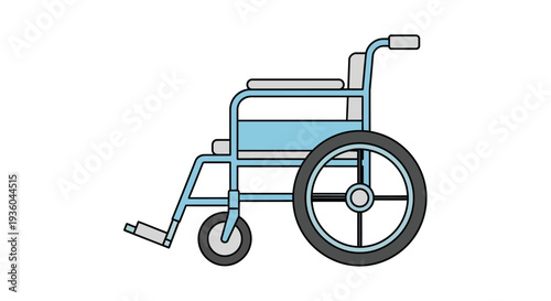 Blue Wheelchair Illustration.