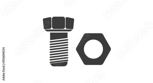 Bolt and Nut Illustration.