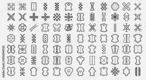 Collection of Leather Swatches and Stitching Styles - Vintage Style Icons