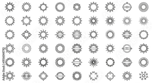 Collection of Ornamental Round Frames, Borders, and Insignias