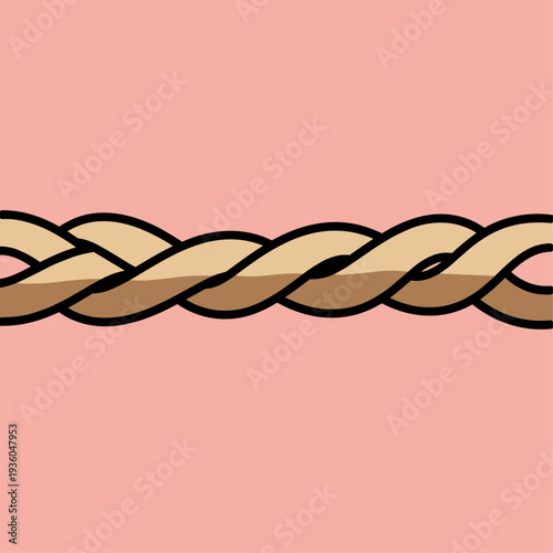 Golden Rope Illustration Twisted Cord.