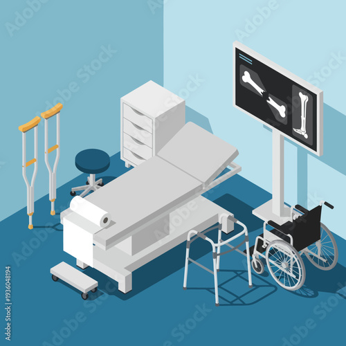 Medical Equipment in Hospital Radiology Room.
