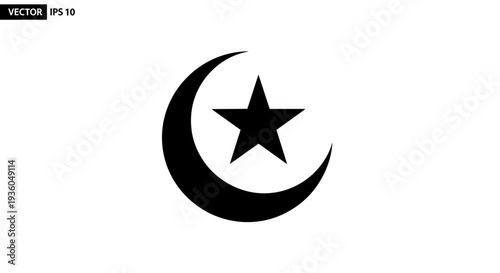 Crescent Moon with Star Symbol Islam 1.