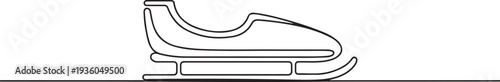 Sleigh for luge line icon, Winter sport concept, one line art icon drawing vector