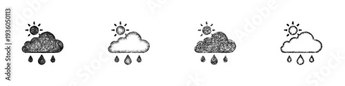 Sketch weather icon design set