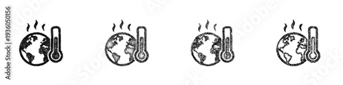 Sketch climate change icon design set