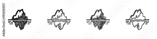 Sketch iceberg icon design set