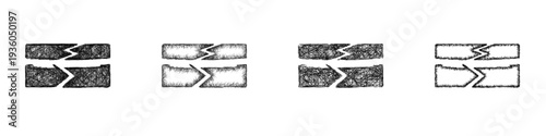 Sketch tectonic plates icon design set