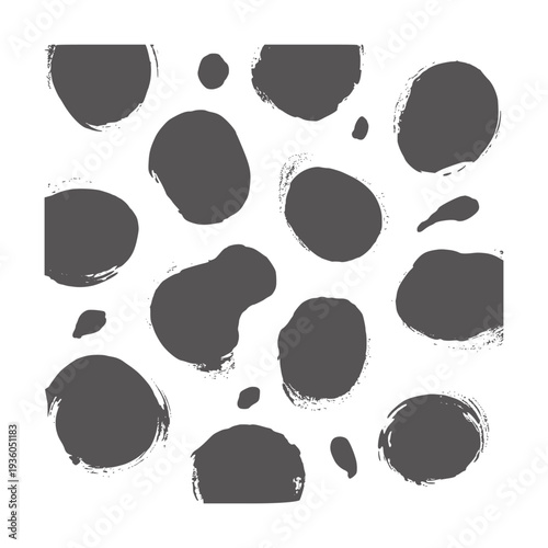 Black and white abstract ink blot pattern with rough edges