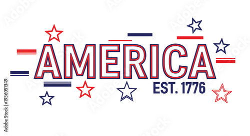 Vector America patriotic logo with stars and stripes