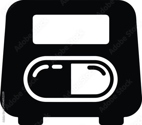 Silhouette automatic digital pill counter machine vector illustration