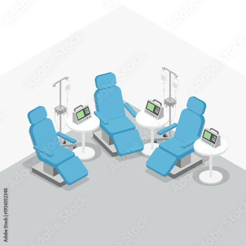 Dental Chairs with Equipment in Clinic.