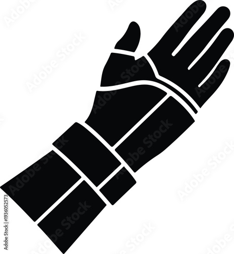 Silhouette Futuristic Robotic Hand Protective Glove Abstract Design vector illustration