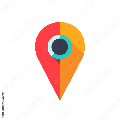 Colorful Flat Design Location Pin Icon with Shadow on White Background Free Download Colorful Flat Design Location Pin Icon with Shadow on White Background - GFXLoad