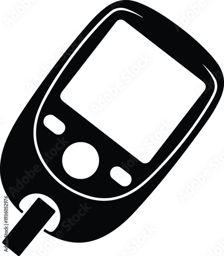 Silhouette medical blood glucose meter vector illustration