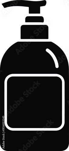 Silhouette of a liquid soap dispenser bottle vector illustration