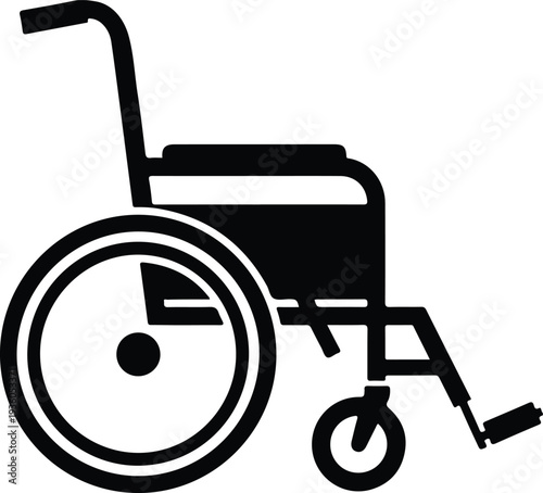 Silhouette of a manual medical wheelchair for disabled people vector illustration