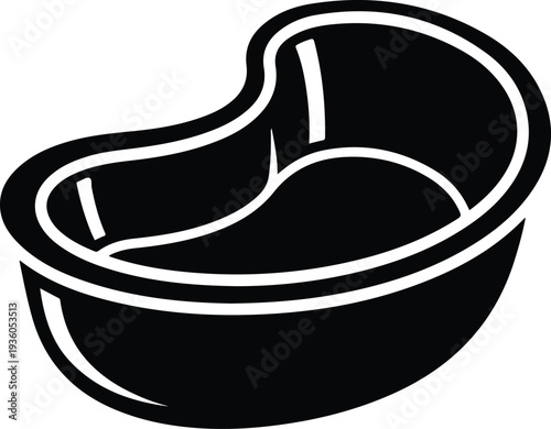 Silhouette of a modern black baby bathtub vector illustration