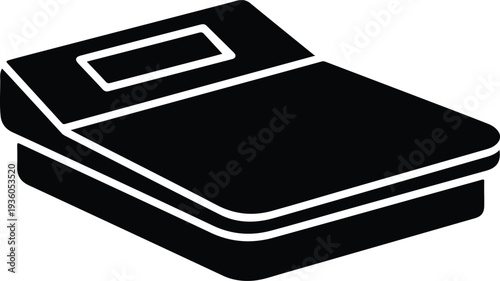 Silhouette of a modern digital electronic kitchen scale vector illustration