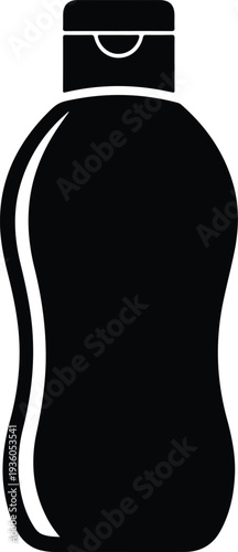 Silhouette of a plastic bottle with flip top cap vector illustration