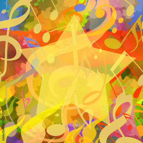 Music star bright colorful design background
