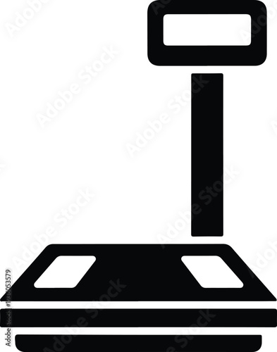 Silhouette of a weighing scale for measuring weight vector illustration