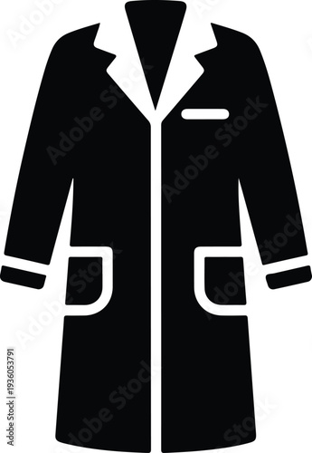Silhouette professional doctor's laboratory coat uniform apparel vector illustration