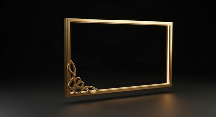 gold picture frame with decorative corner