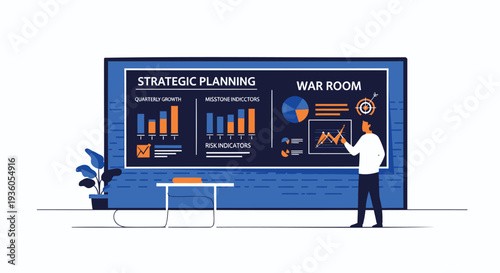 Vector illustration of business strategy meeting