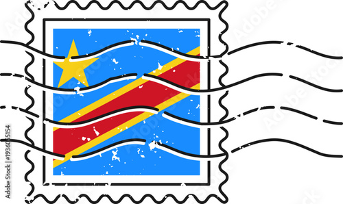 Democratic Republic Congo Grunge Stamp