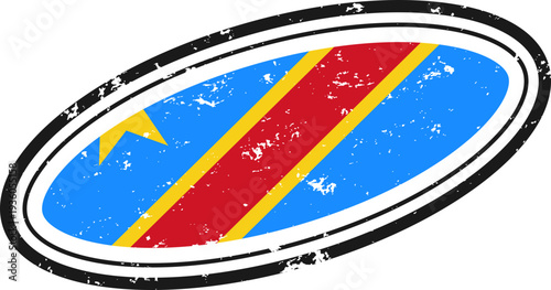 DR Congo Flag Grunge Stamp