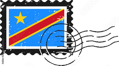 DR Congo Flag Grunge Stamp