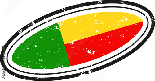 Benin Flag Grunge Stamp