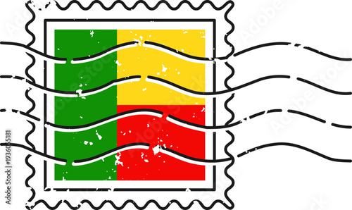 Benin Flag Grunge Stamp