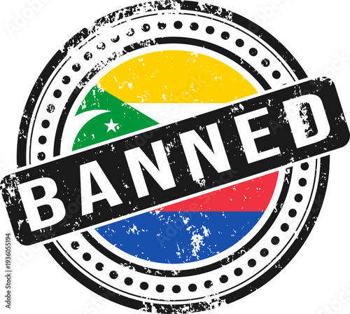 Comoros Banned Grunge Stamp