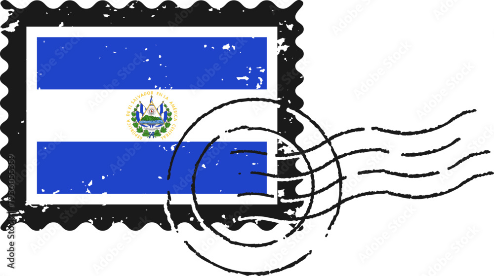 Obraz premium El Salvador Flag Grunge Stamp