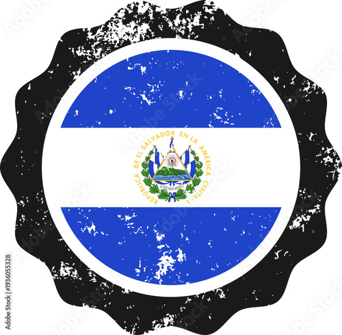 El Salvador Flag Grunge Stamp