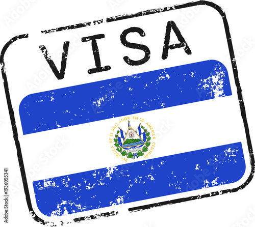 El Salvador Visa Grunge Stamp