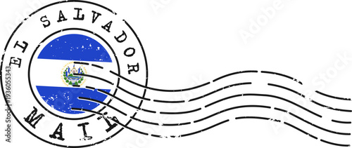 El Salvador Flag Postmark Grunge