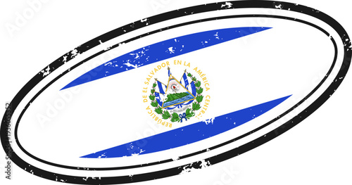 El Salvador Flag Grunge Stamp