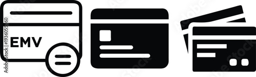 Emv chip card and payment terminal icons