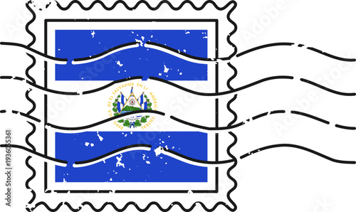 El Salvador Grunge Postage Stamp