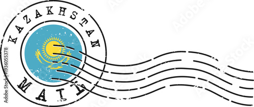 Kazakhstan Grunge Postmark Stamp